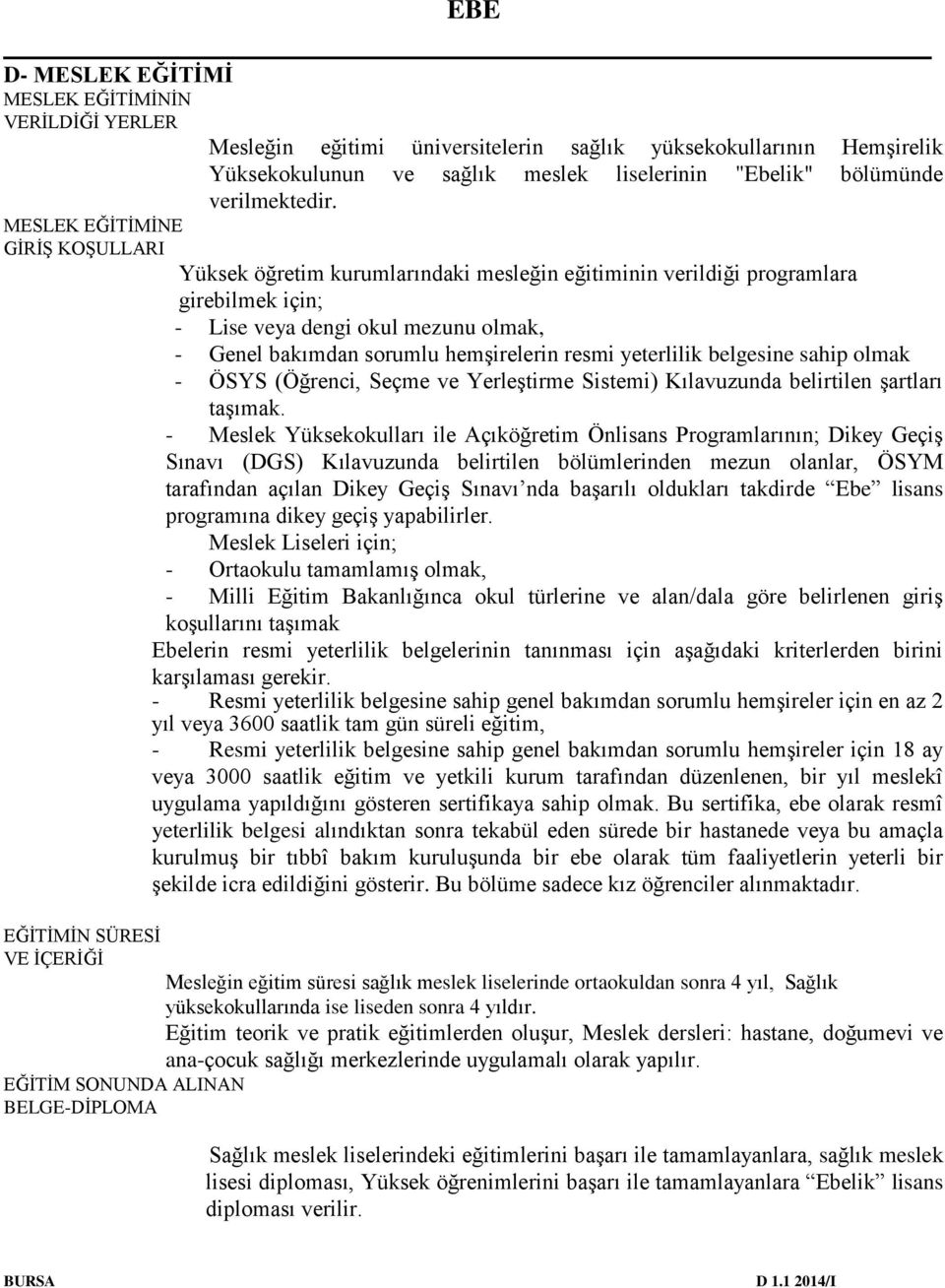 resmi yeterlilik belgesine sahip olmak - ÖSYS (Öğrenci, Seçme ve Yerleştirme Sistemi) Kılavuzunda belirtilen şartları taşımak.