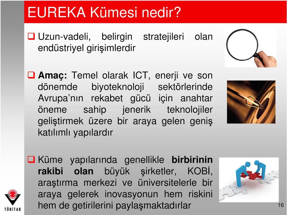 biyoteknoloji sektörlerinde Avrupa nın rekabet gücü için anahtar öneme sahip jenerik teknolojiler geliştirmek üzere bir