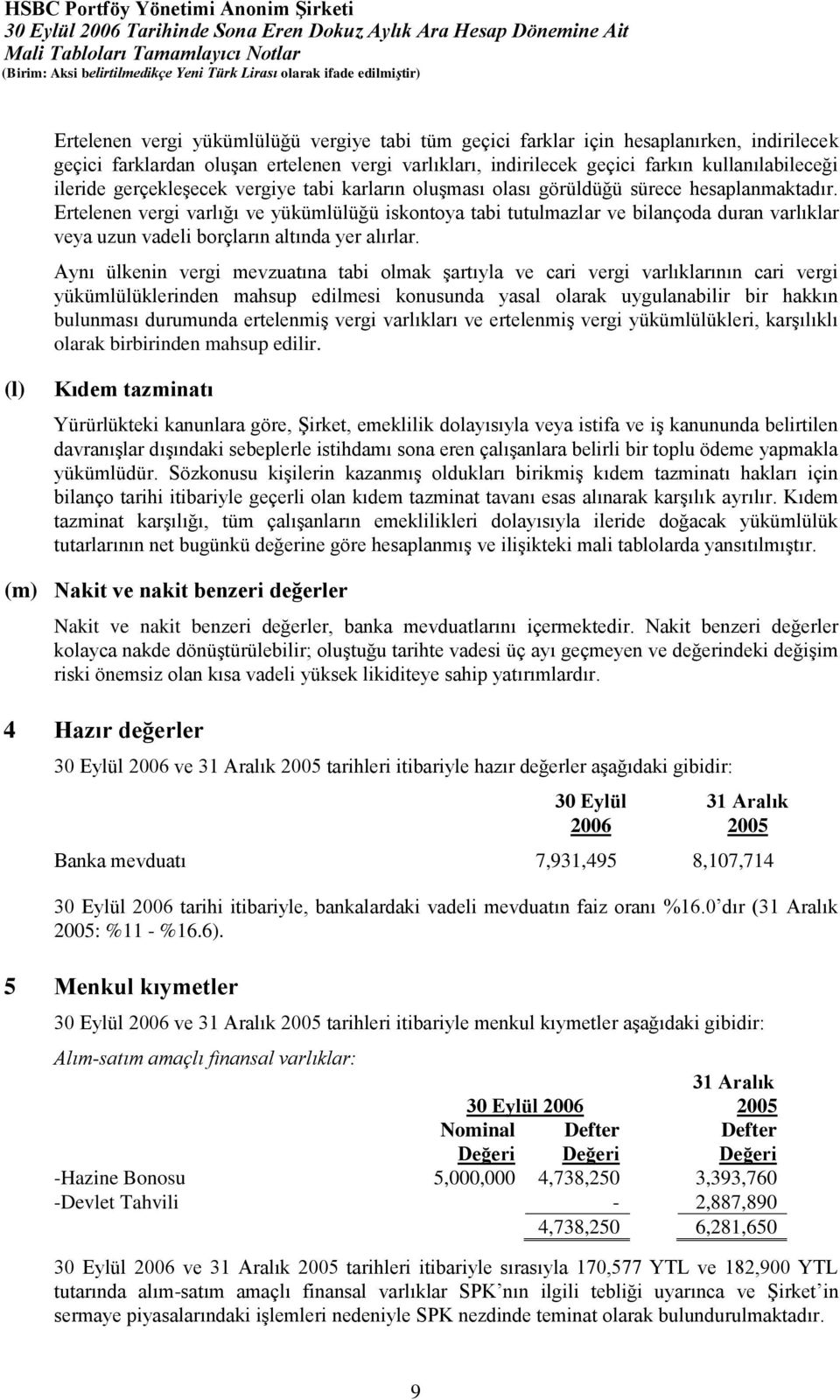 Ertelenen vergi varlığı ve yükümlülüğü iskontoya tabi tutulmazlar ve bilançoda duran varlıklar veya uzun vadeli borçların altında yer alırlar.