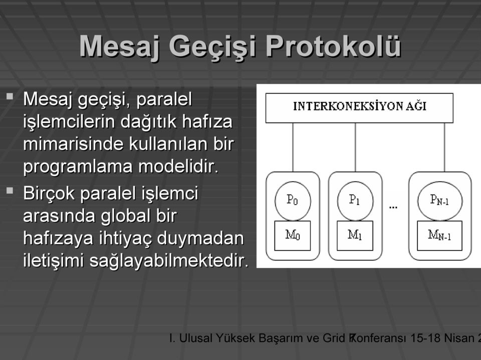 Birçok paralel işlemci arasında global bir hafızaya ihtiyaç duymadan