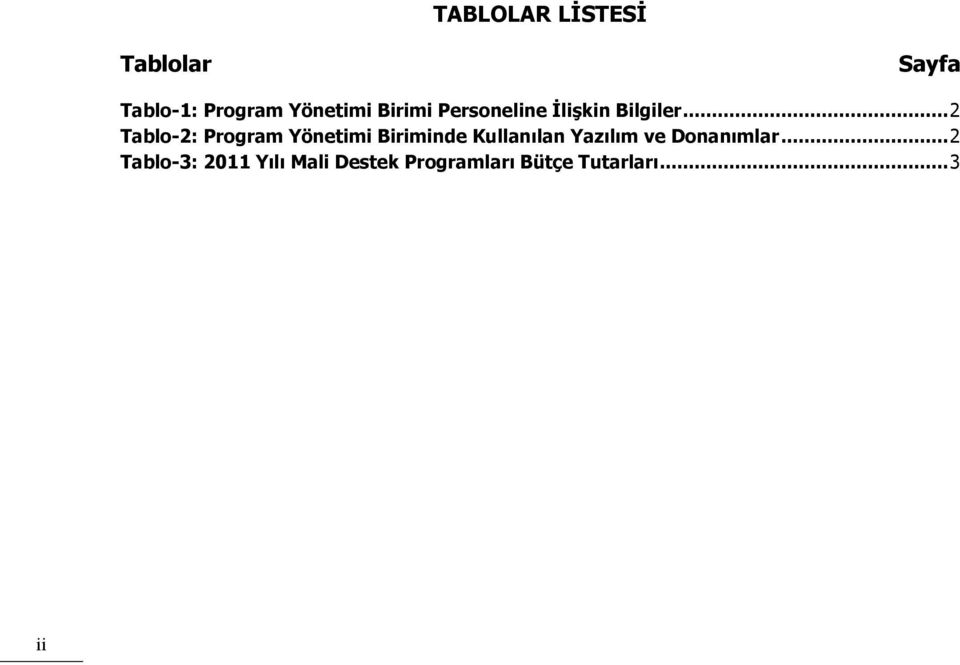 .. 2 Tablo-2: Program Yönetimi Biriminde Kullanılan Yazılım