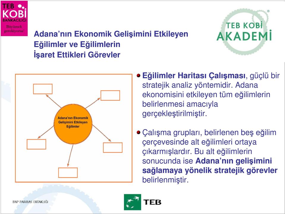Adana ekonomisini etkileyen tüm eğilimlerin belirlenmesi amacıyla gerçekleştirilmiştir.