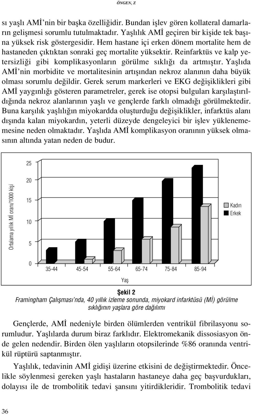 Yafll da AM nin morbidite ve mortalitesinin art fl ndan nekroz alan n n daha büyük olmas sorumlu de ildir.