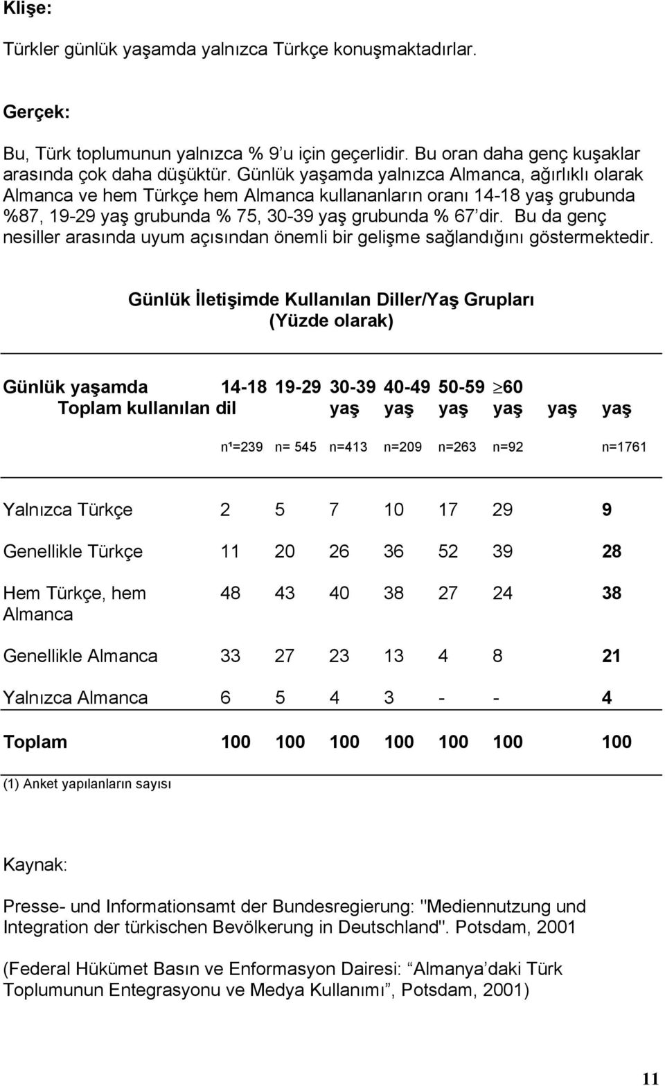 Bu da genç nesiller arasõnda uyum açõsõndan önemli bir gelişme sağlandõğõnõ göstermektedir.