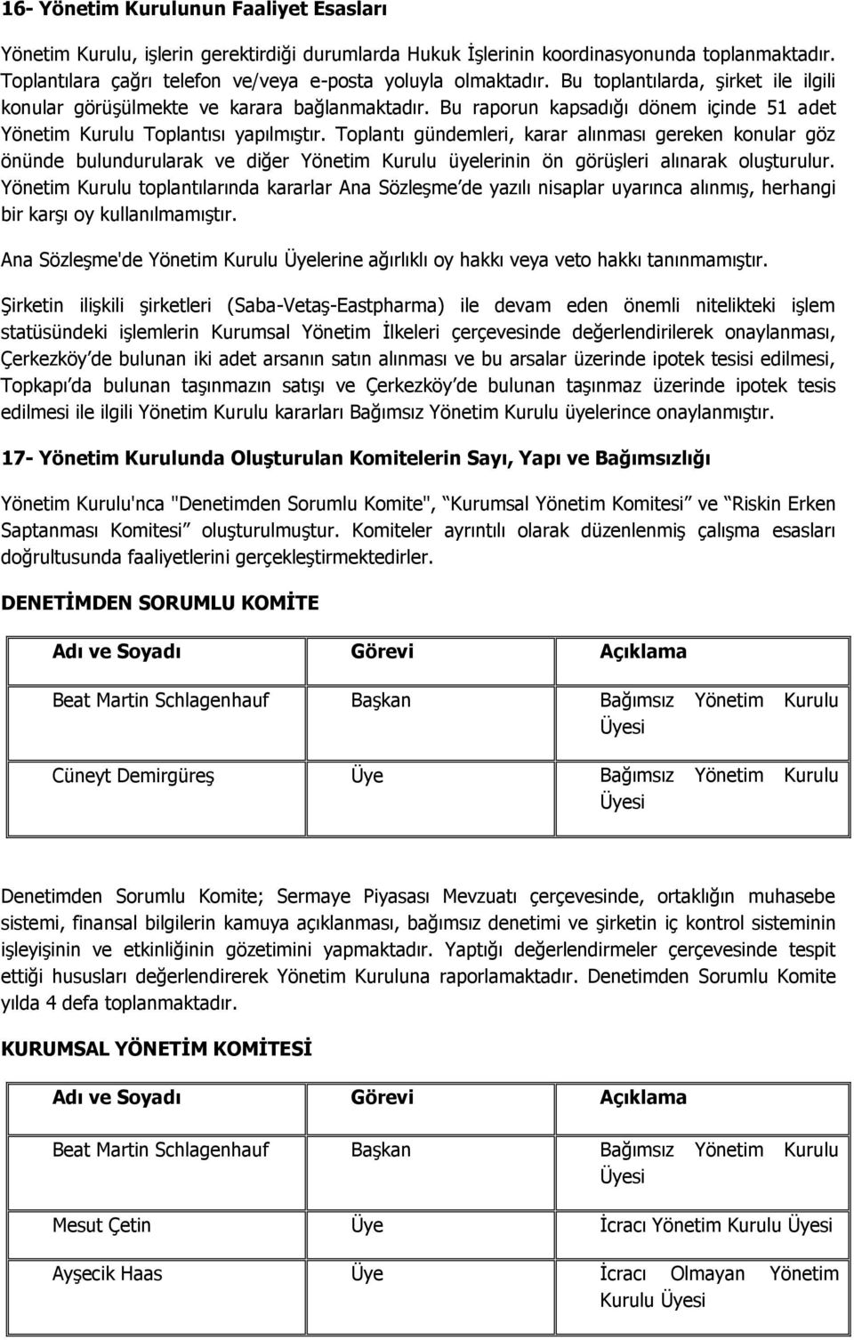 Toplantı gündemleri, karar alınması gereken konular göz önünde bulundurularak ve diğer Yönetim Kurulu üyelerinin ön görüşleri alınarak oluşturulur.