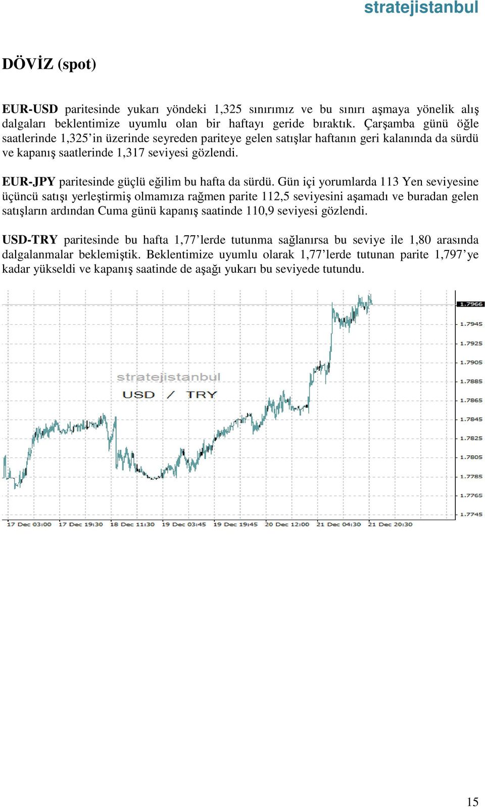 EUR-JPY paritesinde güçlü eğilim bu hafta da sürdü.