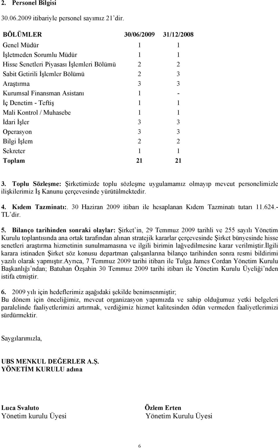 1 - İç Denetim - Teftiş 1 1 Mali Kontrol / Muhasebe 1 1 İdari İşler 3 3 Operasyon 3 3 Bilgi İşlem 2 2 Sekreter 1 1 Toplam 21 21 3.