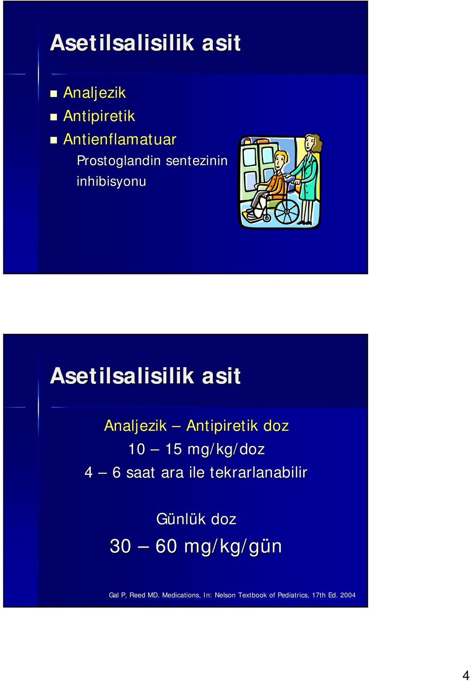15 mg/kg/doz 4 6 saat ara ile tekrarlanabilir Günlük doz 30 60 mg/kg/gün
