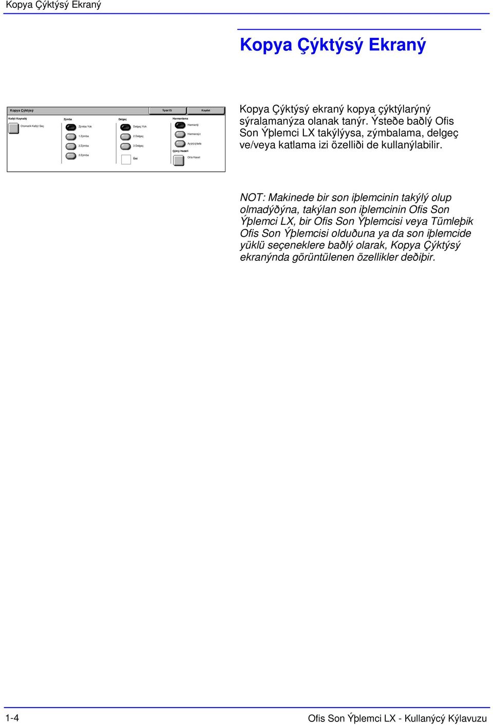 Ýsteðe baðlý Ofis Son Ýþlemci LX takýlýysa, zýmbalama, delgeç ve/veya katlama izi özelliði de kullanýlabilir.