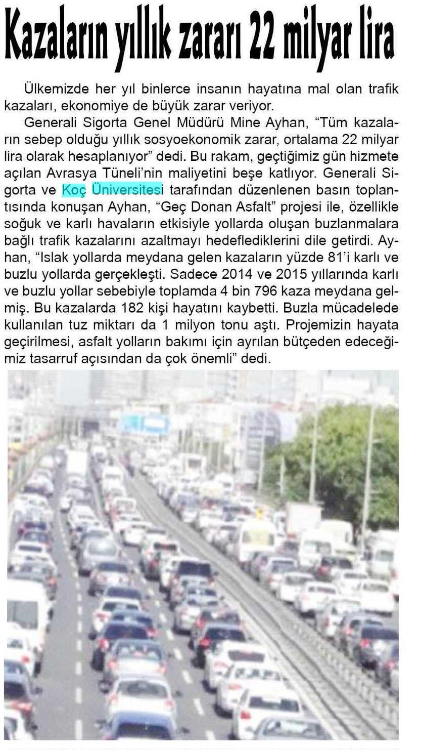 DOĞRUYOL [ Yerel Yayınlar ] KAZALARIN YIL ZARARI 22 MİLYAR LİRA