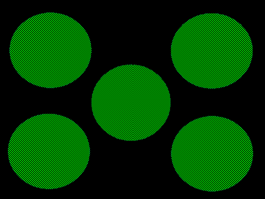 2.1. Basit Çift Görüntüler Şekil 3 de (a) ve (b) görüntülerinden oluşturulan basit bir çift görüntü (c) gösterilmiştir. Birinci ve ikinci görüntüdeki kırmızı ve mavi daireler aynı koordinatlardadır.