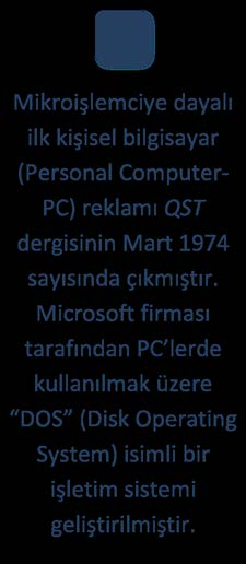 Dördüncü Kuşak (1971 ve sonrası) Mikroişlemciler bilgisayarın gerçekleştirmesi gereken işlemleri organize eden parçadır.