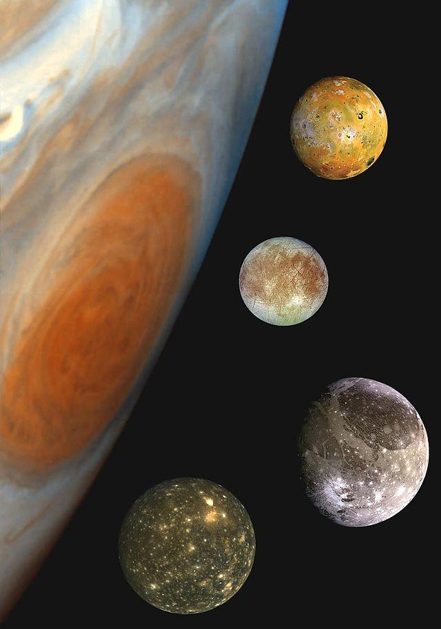 Galileo Uyduları Europa Io Ganymede Io (400 aktif volkan var, jeolojik olarak en aktif cisim), Europa (kabuğunu çevreleyen ve 100 km kalınlığında olduğu düşünülen bir su