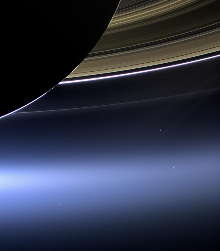 Satürn Dünya ve Ay Satürn e Ziyaretler, 5 uydu gönderildi, Cassini (2004) hala çalışmalarına devam ediyor, Cassini tarafından 19 Temmuz 2013 te alınan görüntü Güneş e uzaklığı 1.4 milyar km, 9.