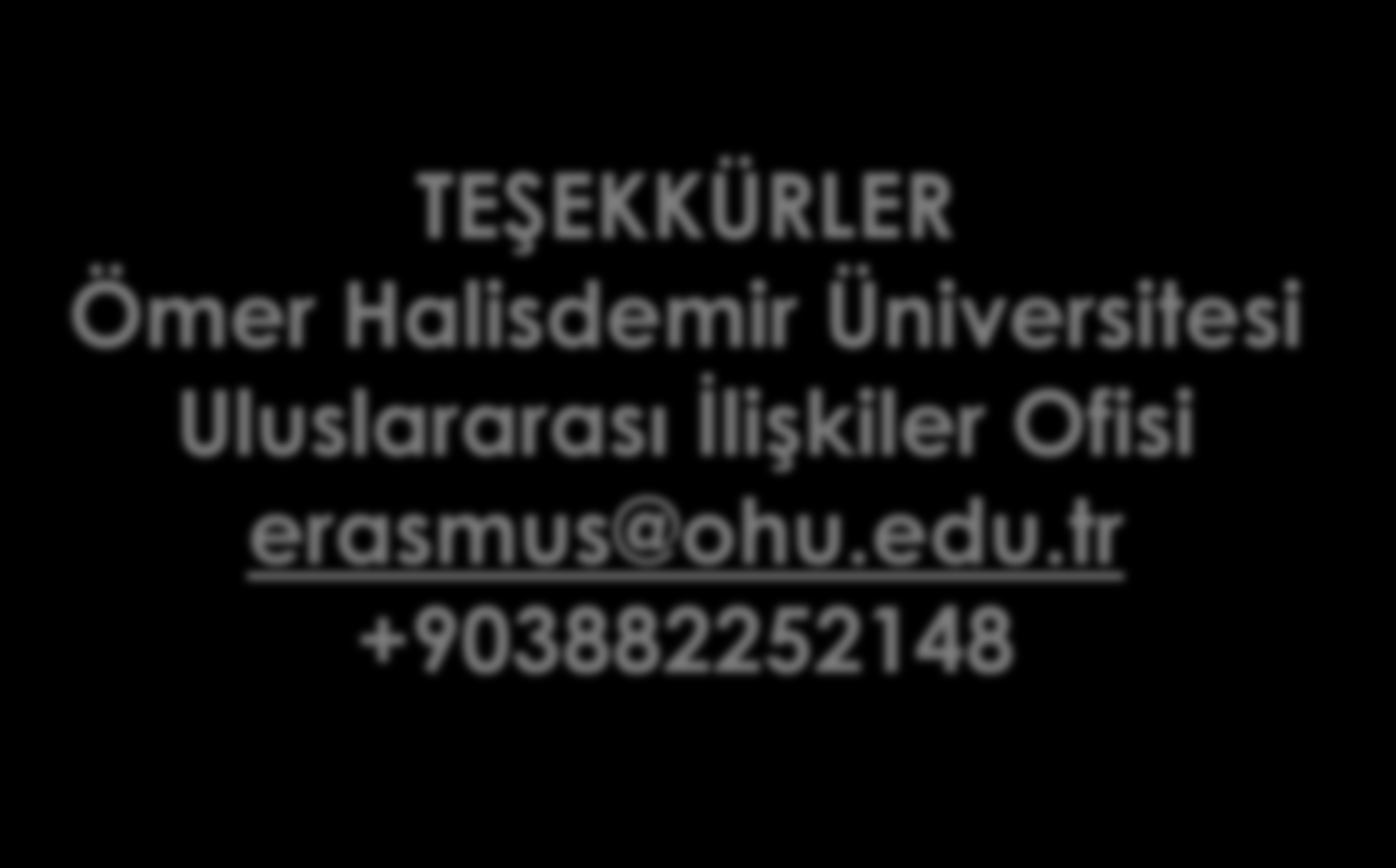 TEŞEKKÜRLER Ömer Halisdemir Üniversitesi