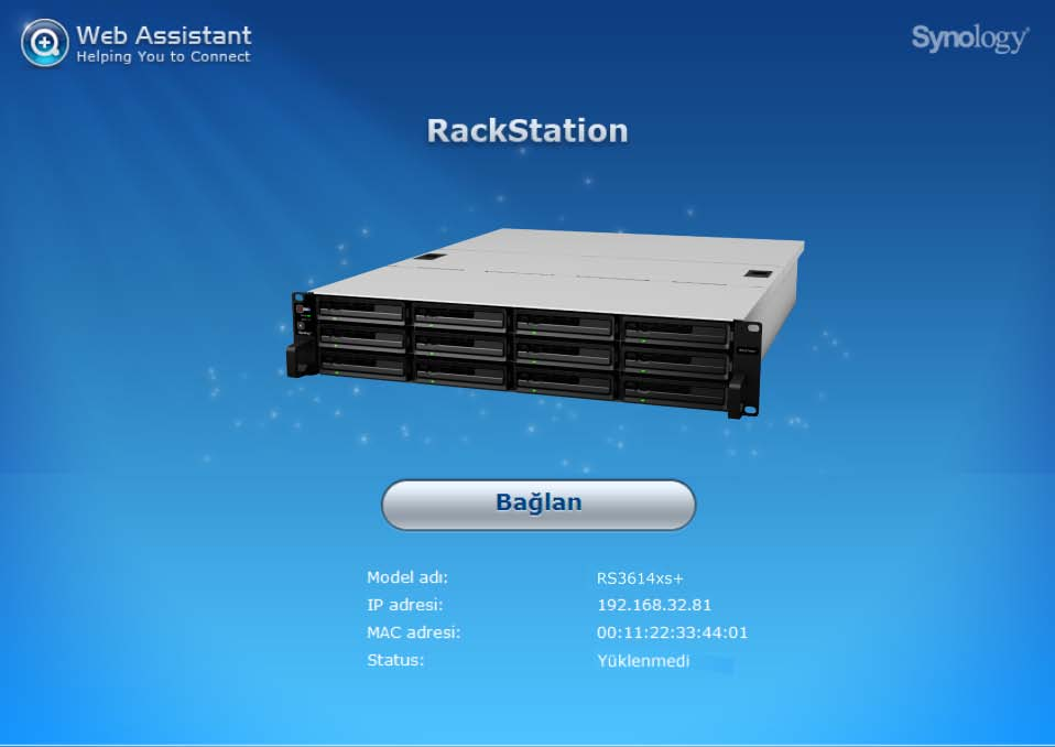Bölüm RackStation'a DSM yükleyin Bölüm 3: 3 Donanım kurulumu tamamlandıktan sonra, lütfen Synology NAS için özel olarak geliştirilmiş tarayıcı tabanlı işletim sistemi olan DiskStation Manager (DSM)
