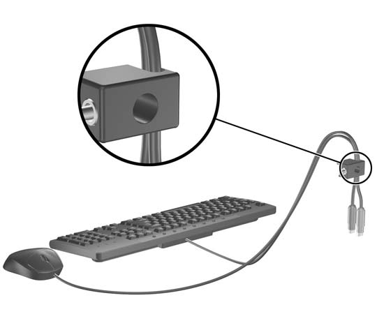 HP Business PC Güvenlik Kilidi 1. Sabit bir nesnenin çevresine dolayarak güvenlik kablosunu bağlayın.