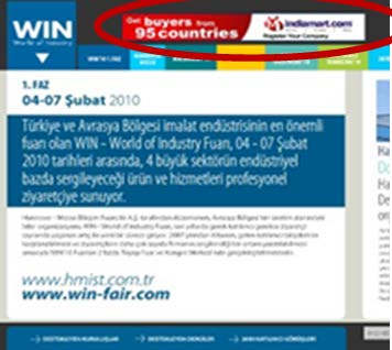 DİJİTAL FUAR KATALOĞU BANNER REKLAMI CD formatında hazırlanacak fuar kataloğunda fuar katılımcıları, kurumsal web sitelerine yönlendirilecek bir web banner yayınlama imkanına sahip olacaklar.