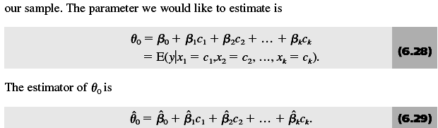 SEKK(OLS) regresyonundan elde edilen tahminler için güven aralığı oluşturmak (confidence intervals for predictions of E(y x