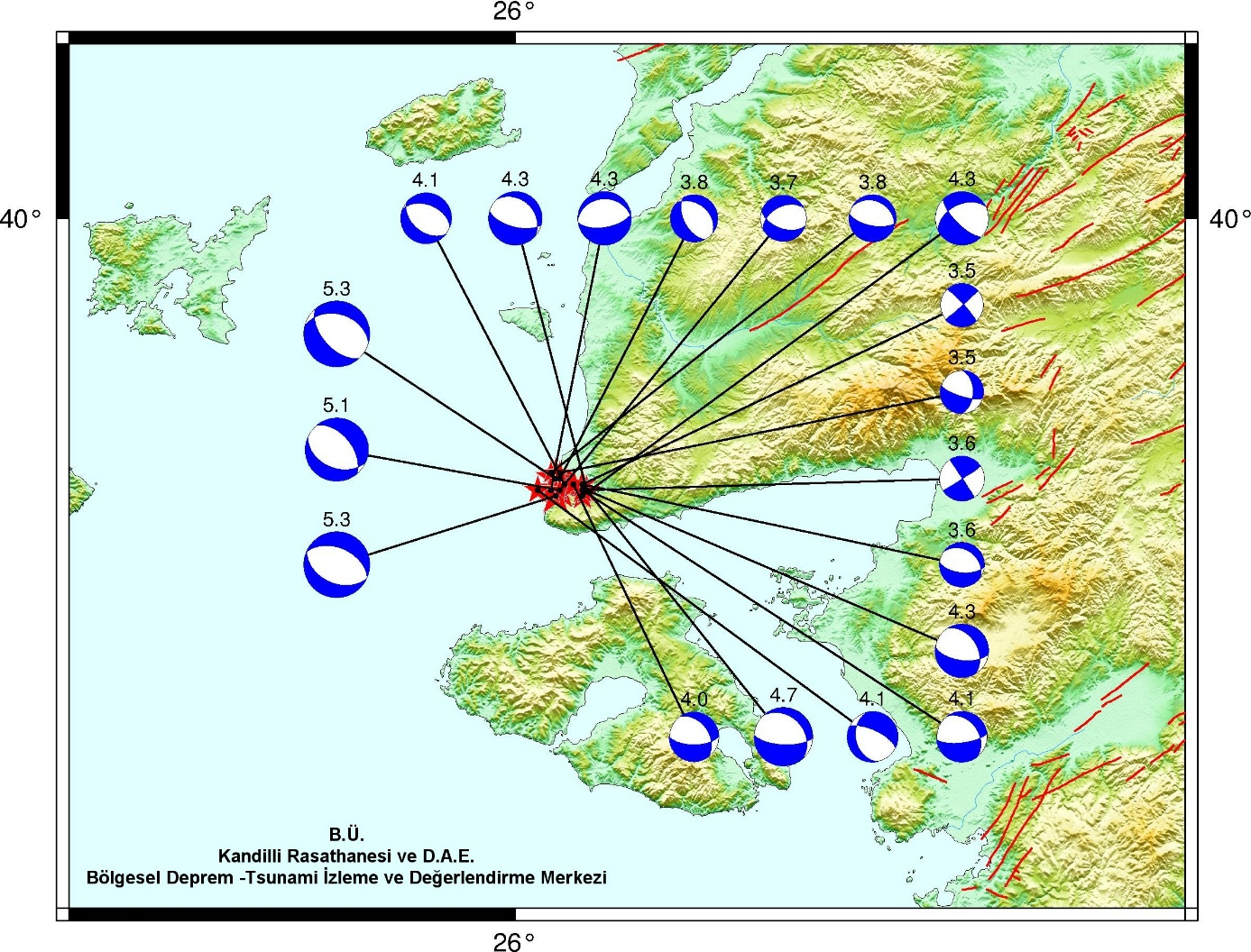 06-08 Şubat 2017 Gülpınar-Ayvacık depremlerinin (M 3.5) faylanma mekanizma çözümleri 5.