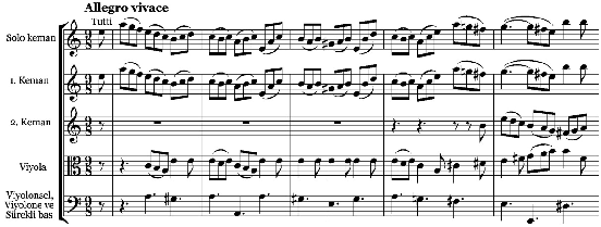 66 Son bölüm hızlı bir gigue havasındadır, kimilerince bir courante ya da saltarello dansına benzetildiği de olsa yine Vivaldi tarzı bir yapı sergiler. Fügümsü bir yapıya sahip ritornello ile başlar.