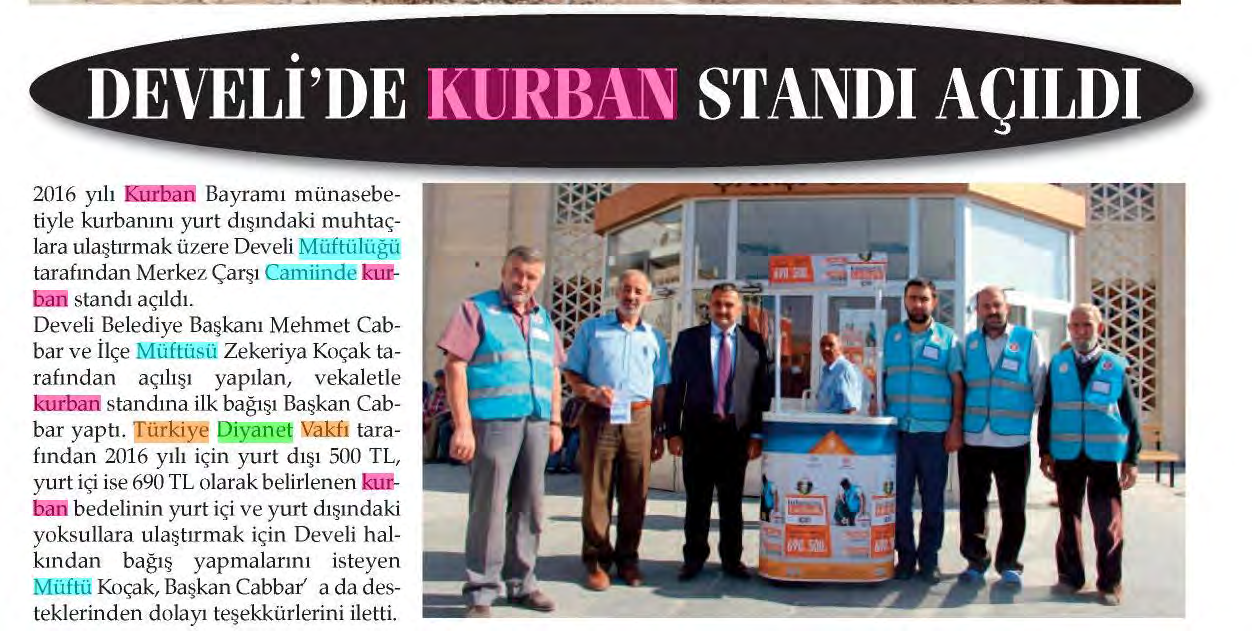 KAYSERİ MEYDAN Tarih : 20.08.