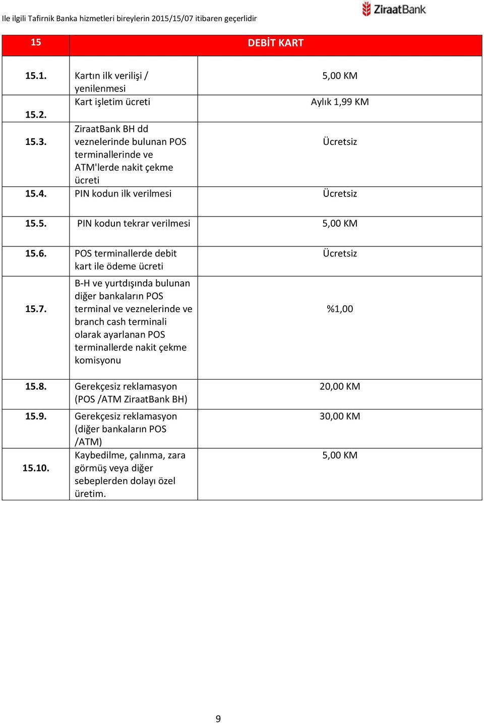 POS terminallerde debit kart ile ödeme 15.7.