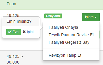 Birim Değerlendirme Komisyonu İşlemleri 0 Faaliyeti