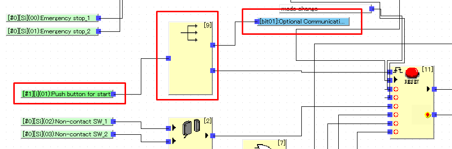 NB Designer da ek ünite input/output Durumlarının izlenmesi G9SP güvenlik kontrolcüsünün yanında yer alan ek ünitenin input/output durumlarının izlenmesi için NB ekranda hazır adresler