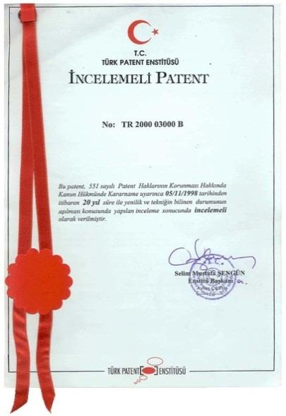 İncelenerek Patentin