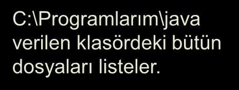 Dosya İşlemleri if ( dosya.exists( ) ) { dosya değişkeni gerçekten var olan bir dosyayı mı gösteriyor. if ( dosya.isfile() ) { dosya bir doysa mı yoksa bir klasör mü.