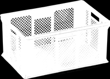 8 Genel Amaçlı Kasalar /All Purpose Crates KE 160 Altı Kapalı /Yanları Delikli Solid Base/Perforated Walls Ağırlık /Weight : 1,475 gr ± %3 Dış / External : 595 x 395 x 150 (h) mm.