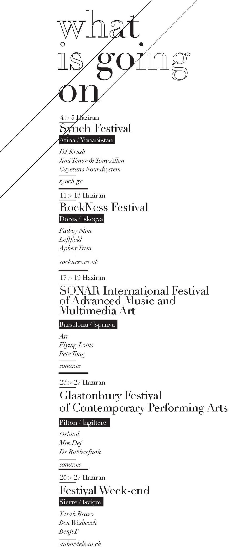 uk 17 > 19 Haziran SONAR International Festival of Advanced Music and Multimedia Art Barselona / İspanya Air Flying Lotus Pete Tong sonar.