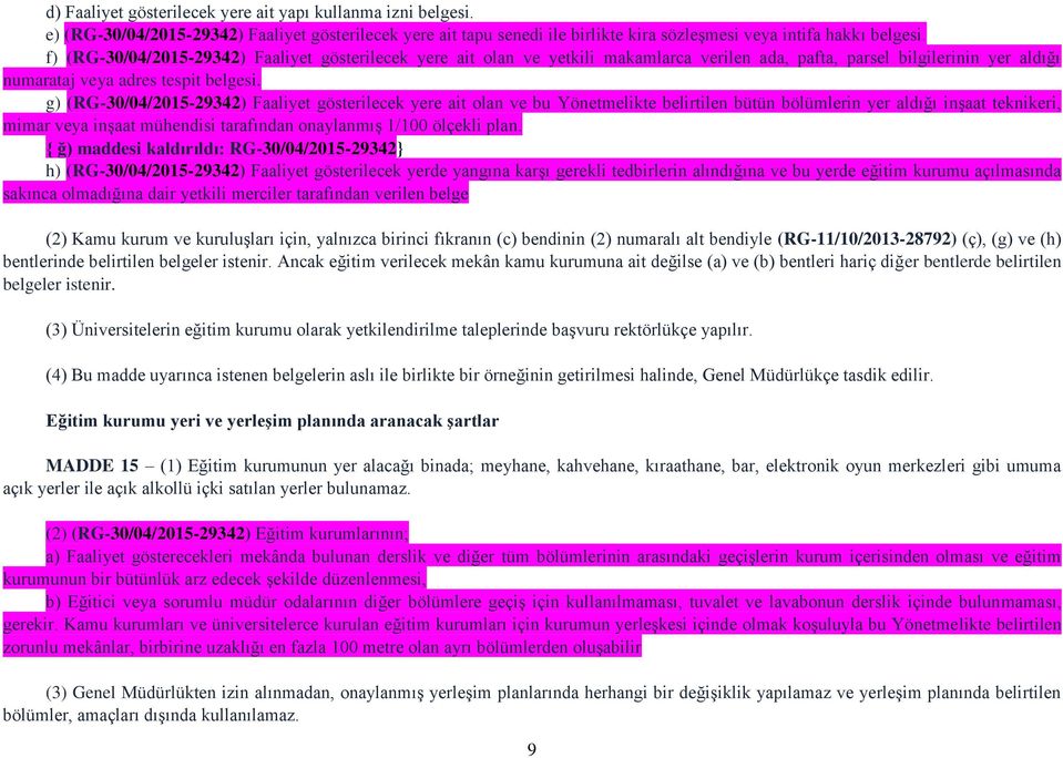 g) (RG-30/04/2015-29342) Faaliyet gösterilecek yere ait olan ve bu Yönetmelikte belirtilen bütün bölümlerin yer aldığı inşaat teknikeri, mimar veya inşaat mühendisi tarafından onaylanmış 1/100