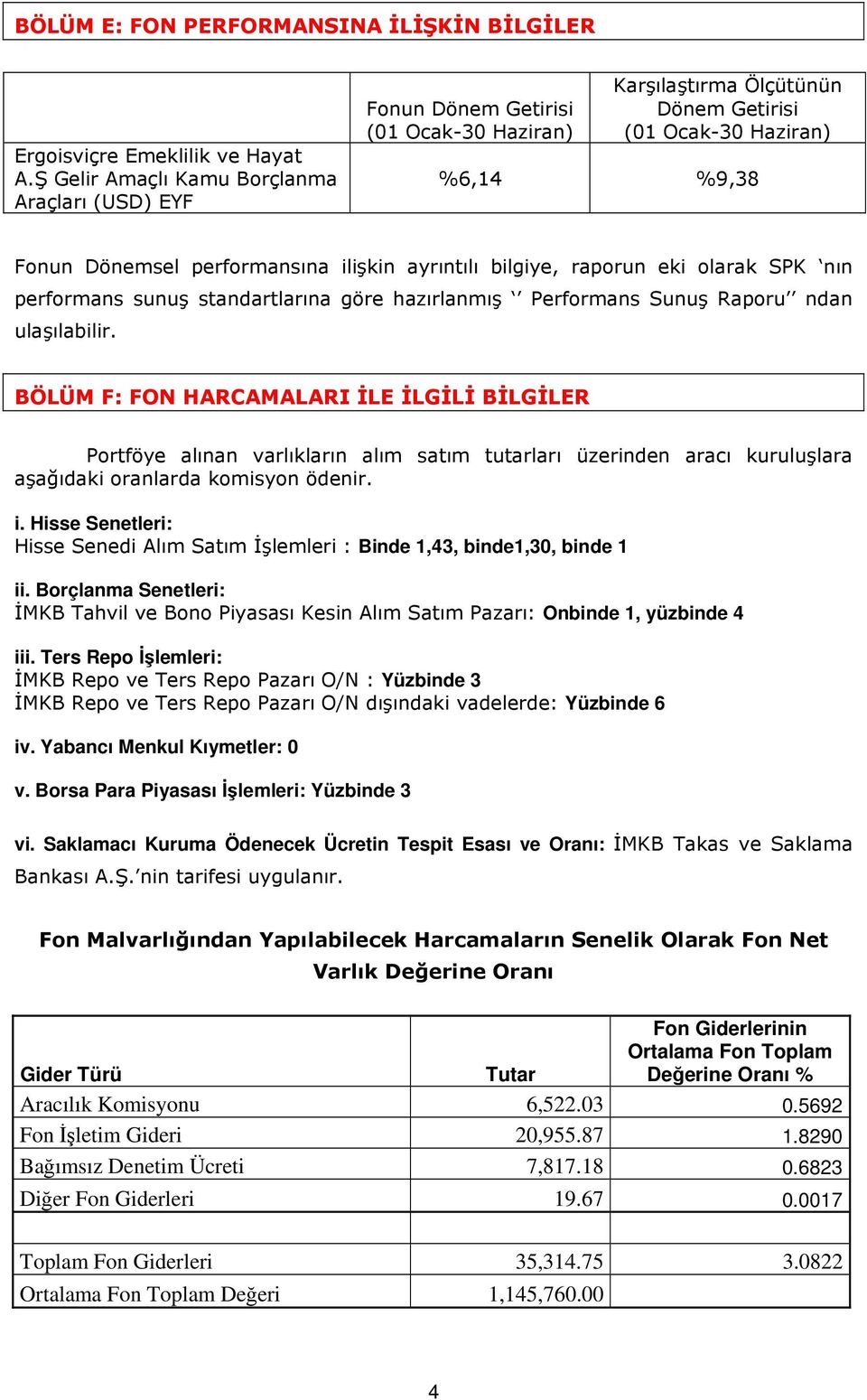 ayrıntılı bilgiye, raporun eki olarak SPK nın performans sunuş standartlarına göre hazırlanmış Performans Sunuş Raporu ndan ulaşılabilir.