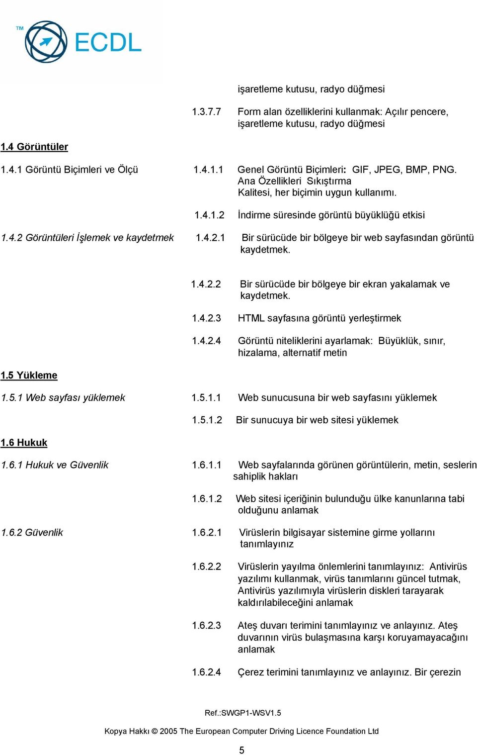 1.5 Yükleme 1.4.2.2 Bir sürücüde bir bölgeye bir ekran yakalamak ve kaydetmek. 1.4.2.3 HTML sayfasına görüntü yerleştirmek 1.4.2.4 Görüntü niteliklerini ayarlamak: Büyüklük, sınır, hizalama, alternatif metin 1.