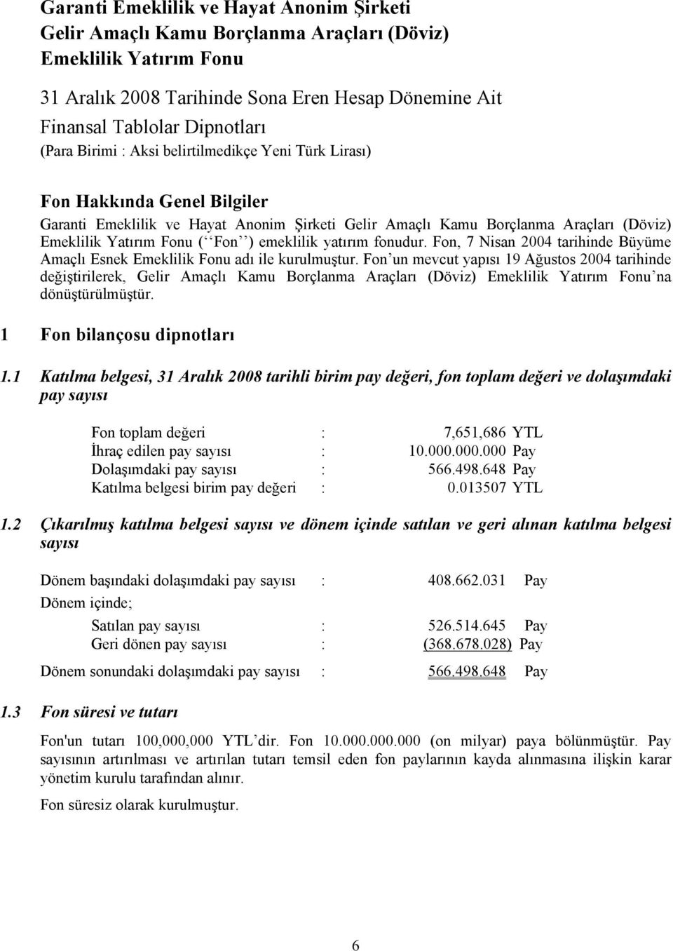 emeklilik yatırım fonudur. Fon, 7 Nisan 2004 tarihinde Büyüme Amaçlı Esnek Emeklilik Fonu adı ile kurulmuştur.