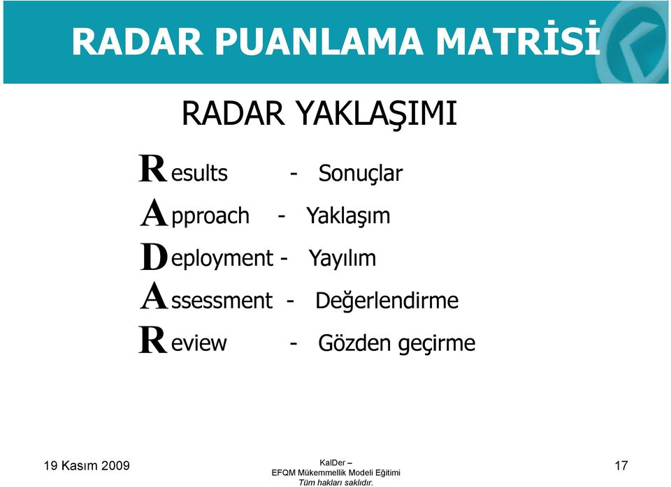 D A Deployment l - Yayılım ssessment -