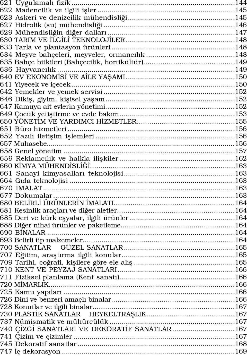 ..149 640 EV EKONOMÜSÜ VE AÜLE YAÞAMI...150 641 Yiyecek ve i ecek...150 642 Yemekler ve yemek servisi...152 646 Dikiß, giyim, kißisel yaßam...152 647 Kamuya ait evlerin yšnetimi.