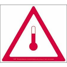 33- Bir araca takılı aşağıdaki etiketin anlamı nedir? A) DİKKAT! DİKKATLİ GEÇ işaretidir. B) Yüksek ısıda tehlikeli madde taşındığını gösterir. C) Bu aracı solama yasağı olduğunu gösterir.