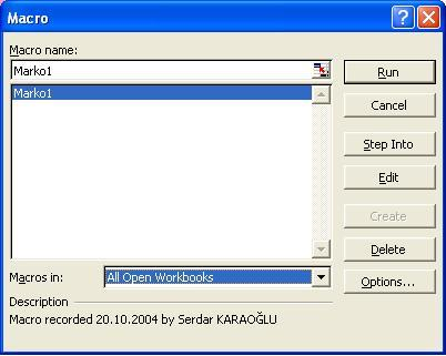 Makroyu diğer çalışma kitaplarında kullanmak Bunun için
