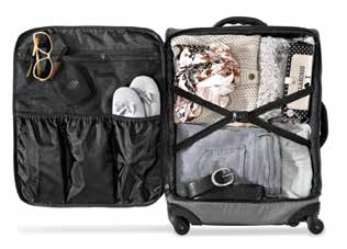Tekerlekli Yumuşak Bavul Yumuşak yüzey malzemesi; ideal yer kullanımı sağlar Rahat ve konforlu taşıma sağlar. Ön kısmı esnek ve yumuşaktır, kenarları çerçevesiz ve desteksizdir.