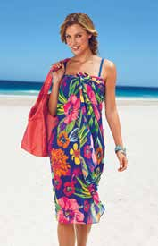Fonksiyonel Pareo Şal, elbise ya da etek Plaj örtüsü olarak da kullanılabilir. Yumuşak ve dökümlüdür. Yaklaşık 200 x 105 cm. %100 polyester. i Çiçek baskılı mavi. Hafif şeffaftır.