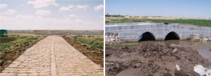 Tarihi Diyarbakır Köprülerinin Mimari, Hidrolojik ve Jeolojik Açıdan Değerlendirilmesi Şekil 3 - Karasu Köprüsü restorasyon sonrası memba yüzü-2008.