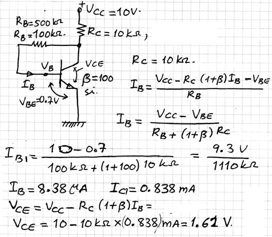 ÖRNEK 3 (EXAMPLE 3) RB yi önce 100 kω ve sonra 500 kω seçin ve