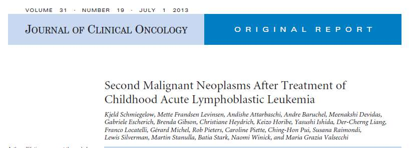 ALL sonrası ikincil kanserleri inceleyen en büyük çalışma 1980-2007 arası 18 merkezde tedavi alan ALL hastaları (54.
