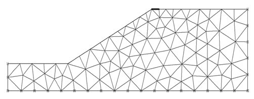Şekil 3. Model geometrisi Tablo 1. Km için model parametreleri Q b B zemin ile yapılan çözümde, şevsiz drmda taşıma gücü değeri =1288.3 kn/m 2, Meyerhof yöntemi ile yapılan çözümde ise =125.