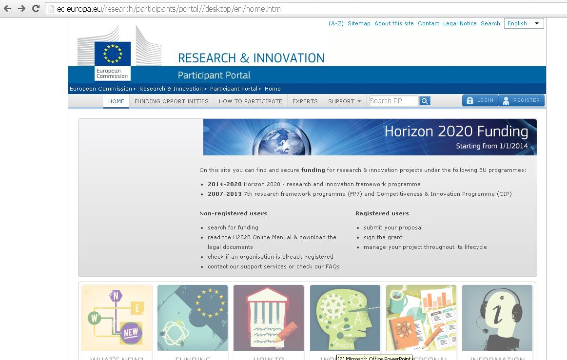 Participant portal (PP) http://ec.europa.