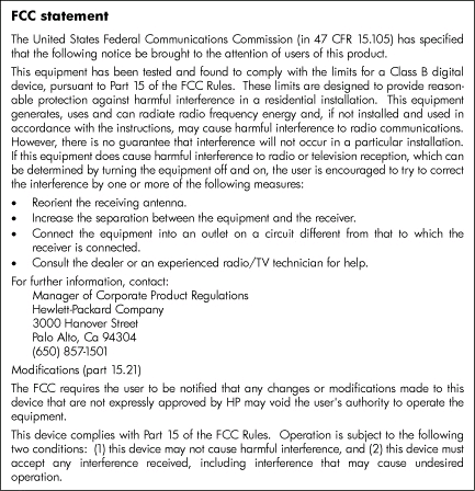 D Düzenleme bilgileri FCC bildirimi Bu bölüm aşağıdaki konuları içermektedir: FCC bildirimi Kore'deki kullanıcılara yönelik bildirim Japonya'daki kullanıcılar için VCCI (Sınıf B) uyumluluk bildirimi