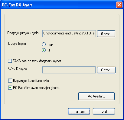Brother PC-FAX Yazılımı (MFC-9460CDN, MFC-9465CDN ve MFC-9970CDW için) Bilgisayarınızda PC-FAX Alma yazılımını çalıştırma 6 Başlat tuşunu tıklayın, Tüm Programlar, Brother, MFC-XXXX/MFC-XXXX LAN,